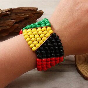 Afro-Caribbean Beaded Bracelet – Vibrant & Elastic